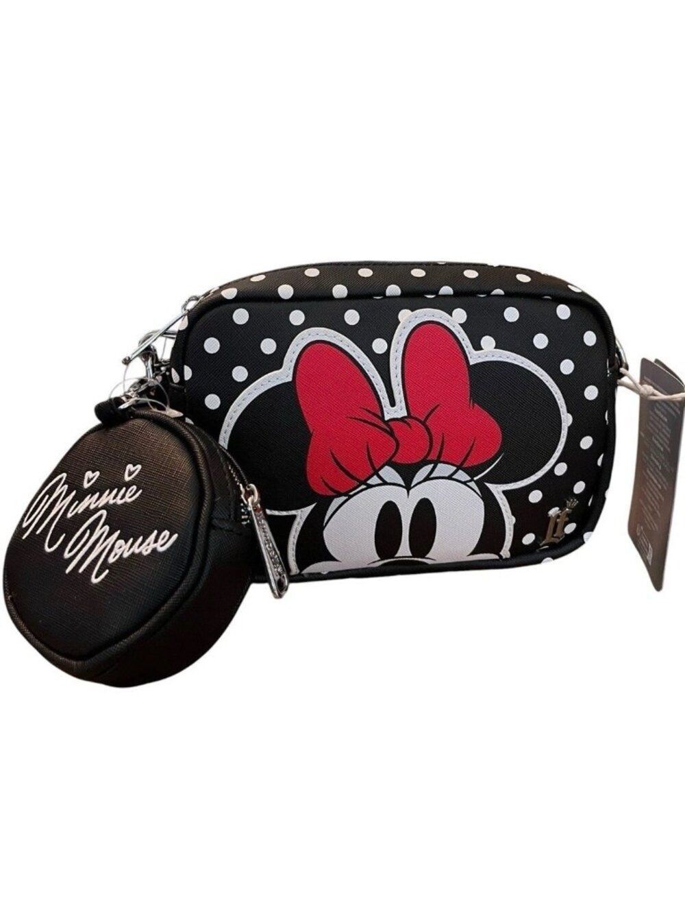 Loungefly Disney Parks Minnie Mouse Crossbody Bag + Coin Pouch Polka Dot NWT